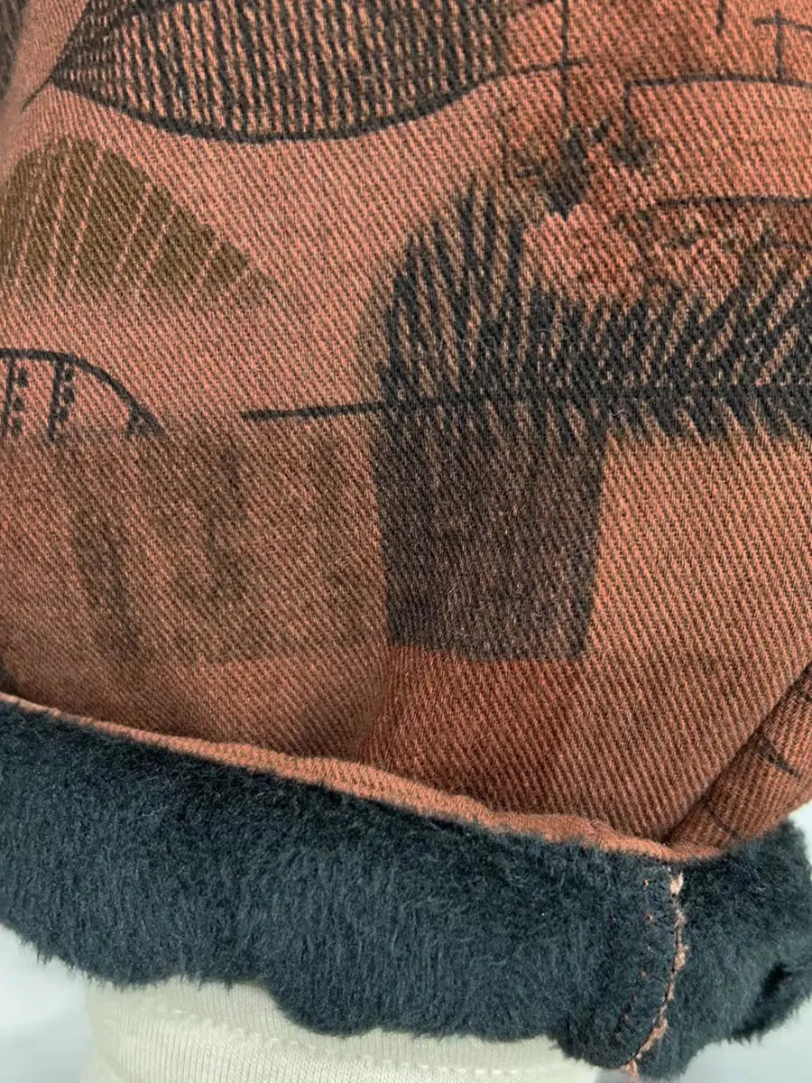 Plus Size Women Vintage Plaid Spliced Fleece-lined Harem Pants Ada Fashion