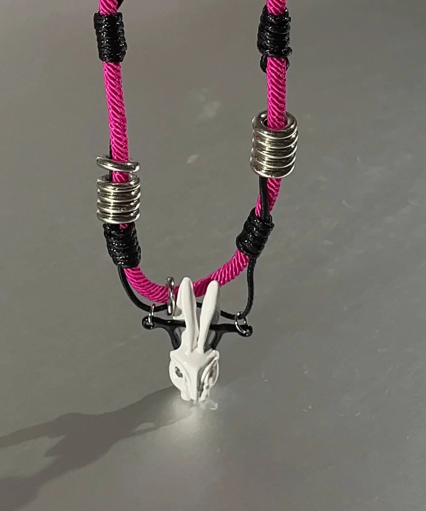 Simple Rose Alloy Hand Knitting Little Rabbit Pendant Necklace Ada Fashion