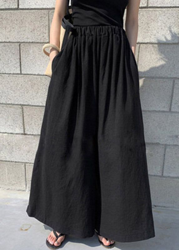 Stylish Olive Green Elastic Waist Solid Wide Leg Pants Skirt Summer LY3907 - fabuloryshop