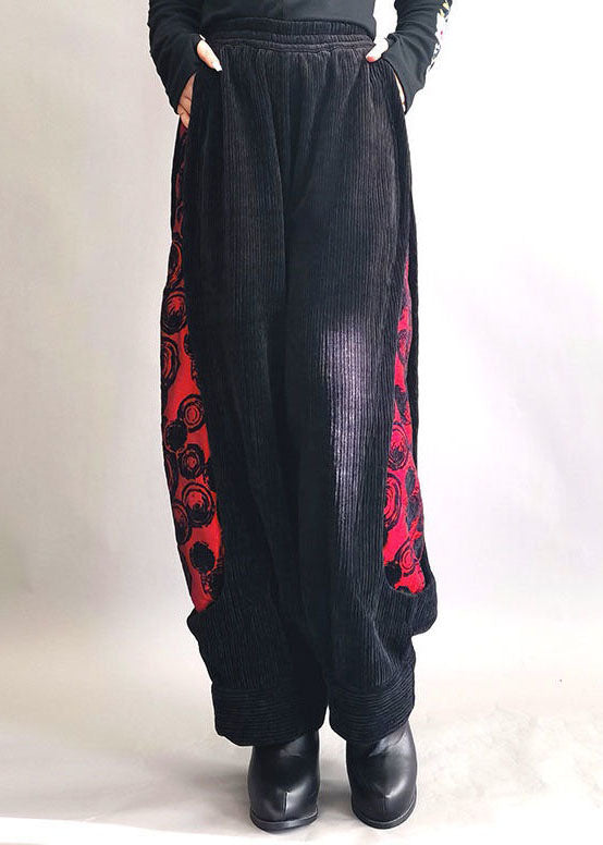 Stylish Yellow Jacquard Pockets Patchwork Corduroy Pants Spring LY4555 - fabuloryshop