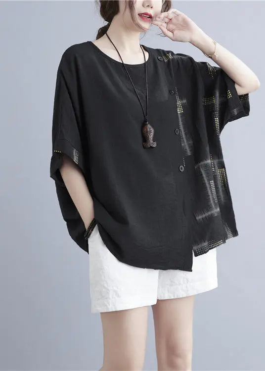 Unique Sky Blue Asymmetrical Patchwork Cotton Tank Summer Ada Fashion