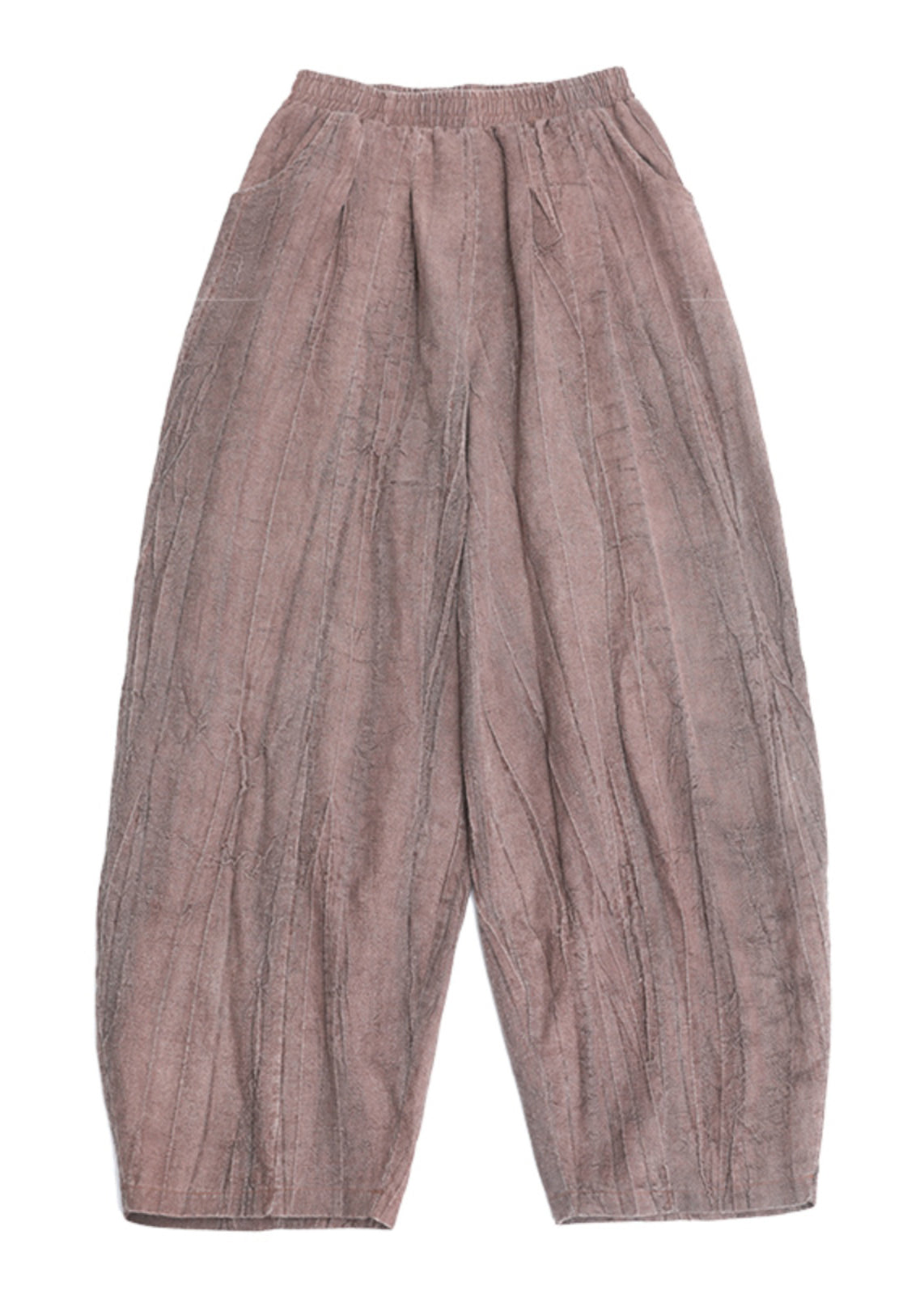 Vintage Light Coffee Pockets Patchwork Linen Lantern Pants Fall Ada Fashion