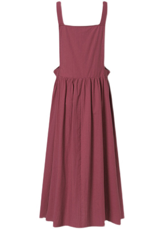 Vintage Red Slash Neck Patchwork Wrinkled Long Slip Dress Summer LY2162 - fabuloryshop