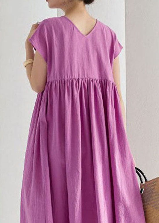 Vintage Rose Wrinkled Patchwork Cotton Long Dresses Summer LY1313 - fabuloryshop
