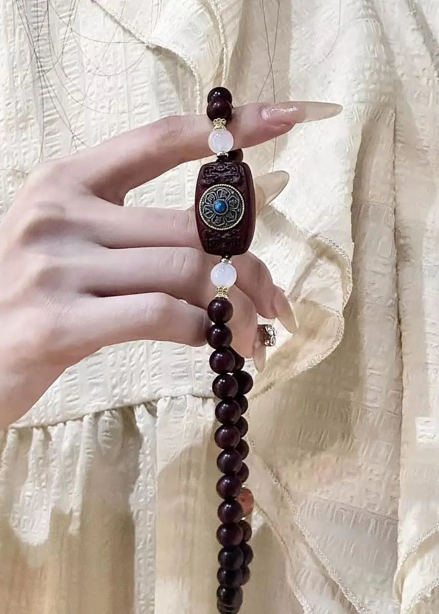 Vintage Sandalwood Double Ring Good Luck Bracelet Ada Fashion