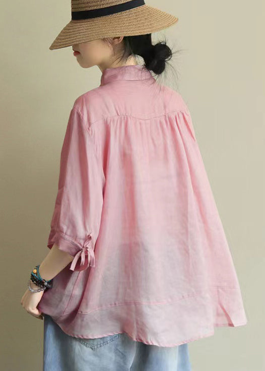 Green Peter Pan Collar Patchwork Cotton Shirt Top Summer Ada Fashion