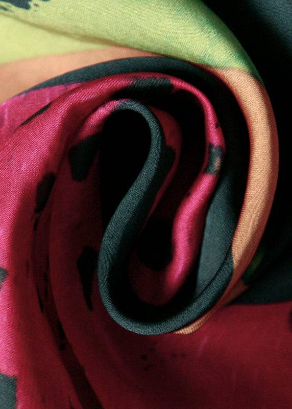 Ensemble deux pièces en soie pour femme, haut et pantalon à imprimé rouge, été LY8184