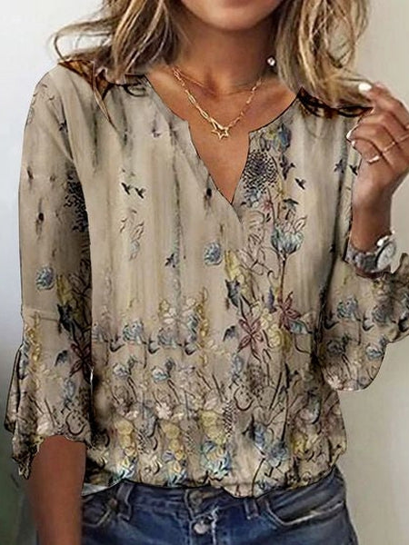 Floral Casual Loose T-Shirt cc162 - fabuloryshop