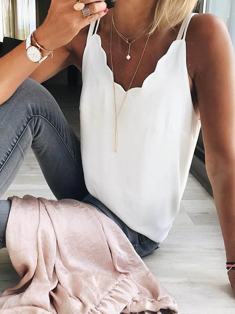 Others Plain Casual Loose Cami WI97 - fabuloryshop