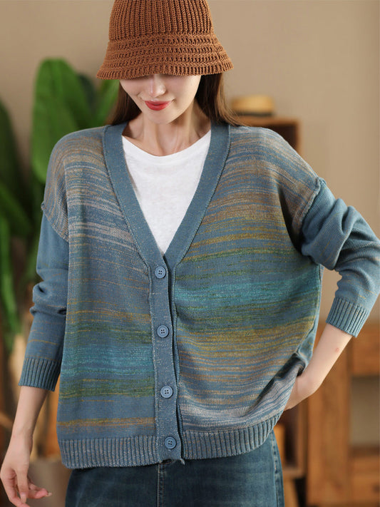 Cardigan en tricot coloré à col en V pour femme AI1077 