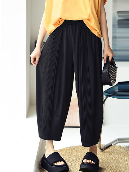 Plus Size Women Casual Summer Loose Solid Harem Pants QW1053