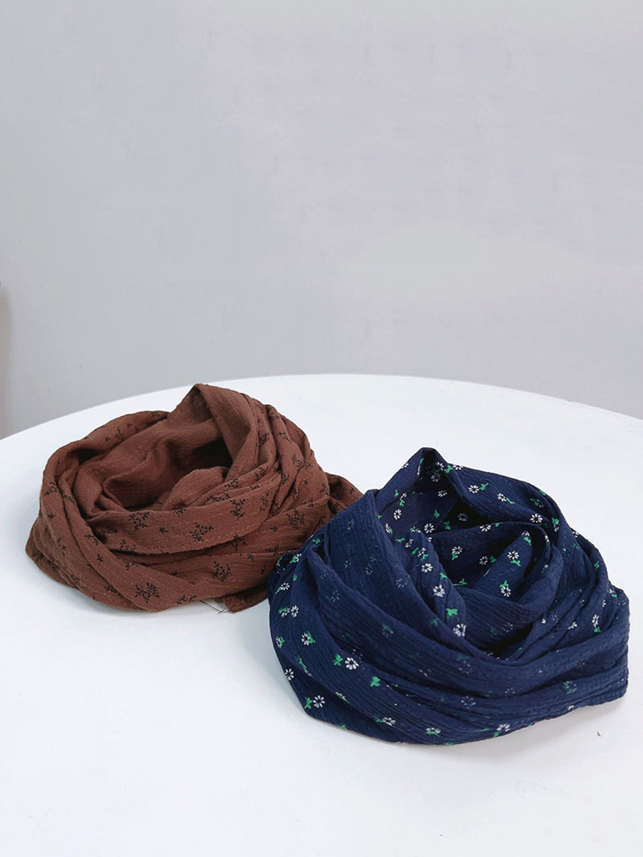 Women Artsy Floral Cotton Shawl Scarf WU022