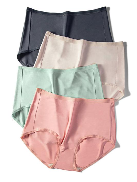 Sous-vêtements décontractés pour femmes, taille haute, 4 pièces d'été