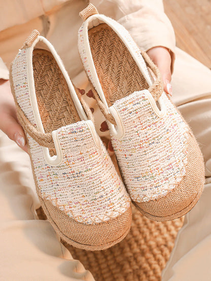 Women Ethnic Summer Linen Cotton Flat Shoes XX1001