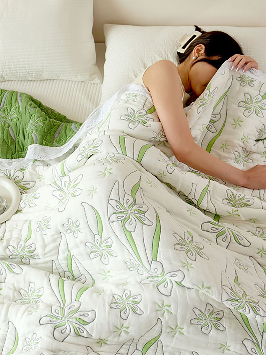 Sieste d'été Fleur Jacquard Dentelle Épissée Qulit IO1020 