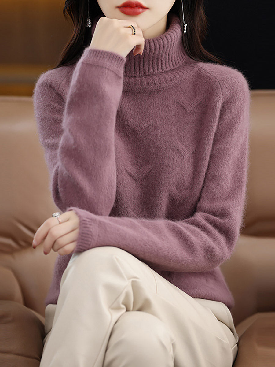 Women Autumn Turtleneck Wool Warm Knit Sweater AX1032