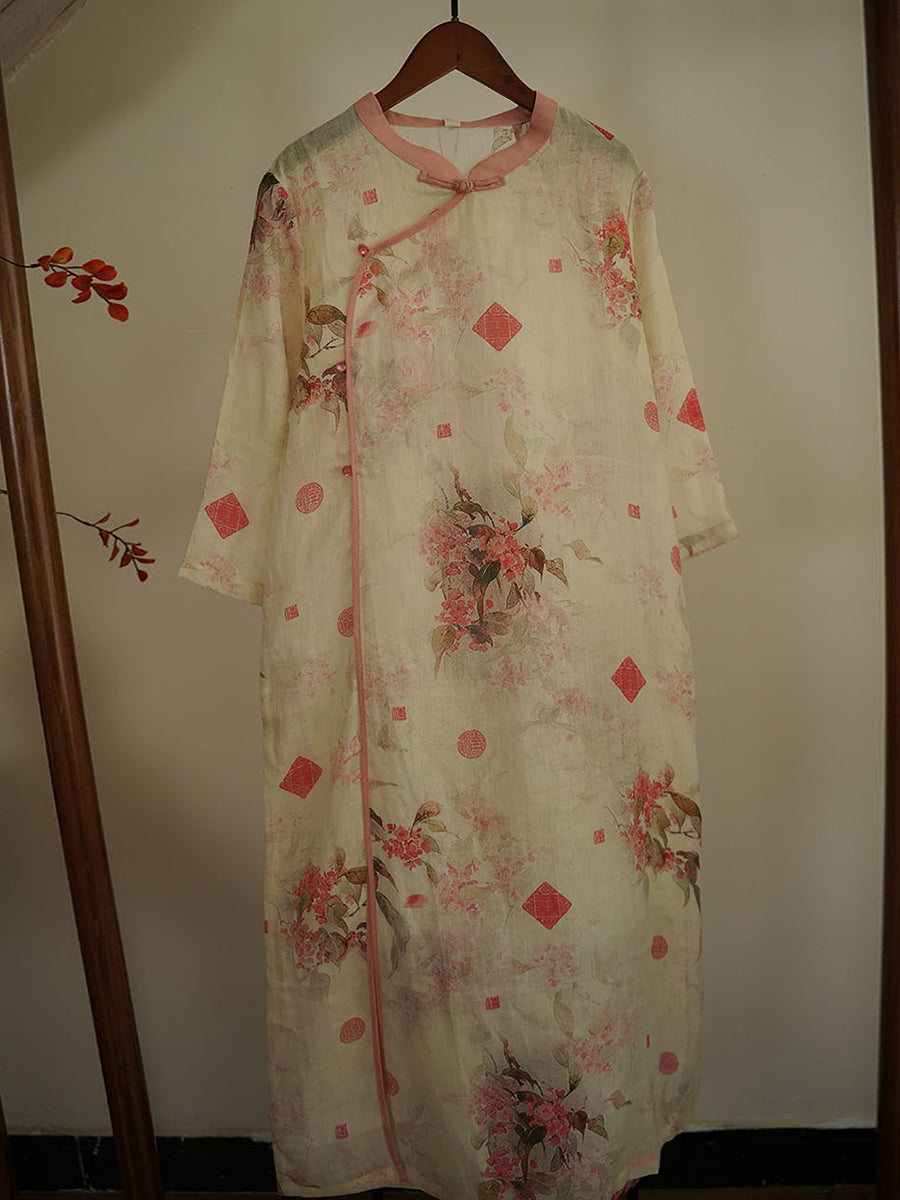 Robe de chambre vintage à fleurs artistiques pour femmes XX1025