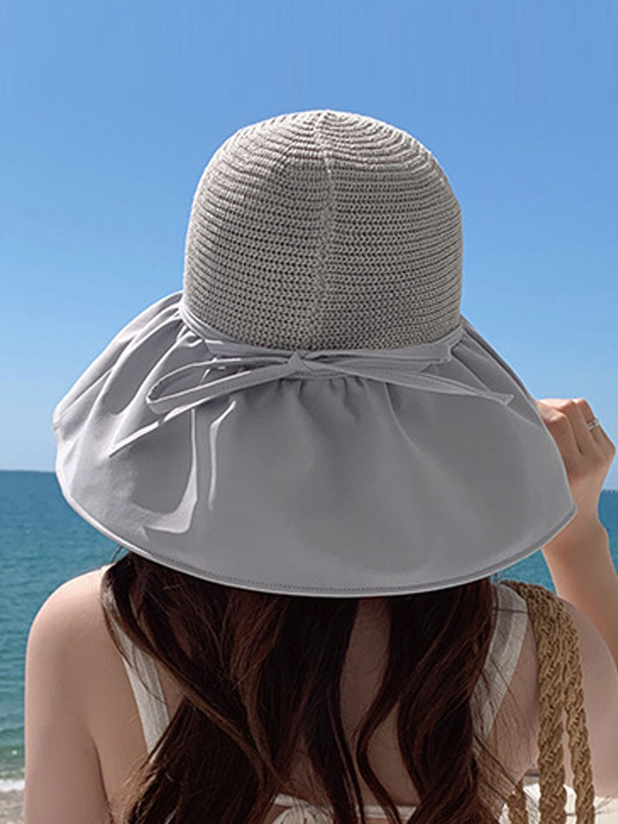 Women Summer Fashion Spliced Solid Sunproof Hat CC011