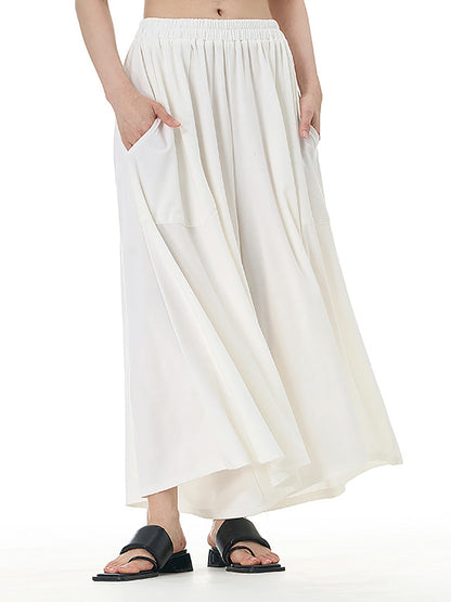 Women Summer Casual Solid Wide-leg Loose Pants FD050