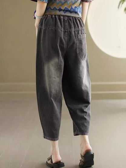 Women Summer Casual Embroidery Denim Pants AS1048