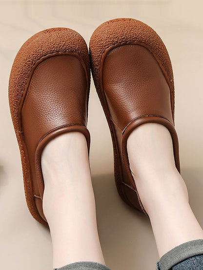 Women Autumn Casual Soft Leather Flat Shoes AS1007