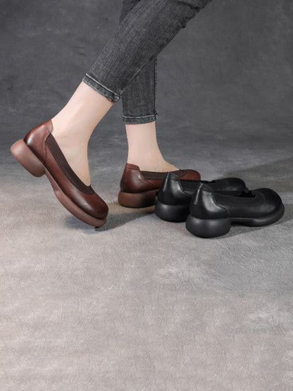 Women Casual Summer Genuine Leather Low Heel Shoes FD016