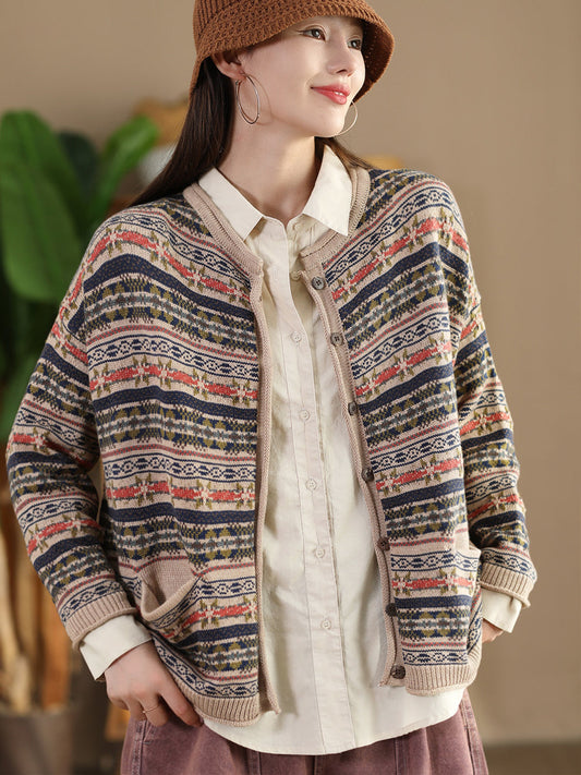 Women Autumn Cotton Knit Cardigan Sweater AT1022