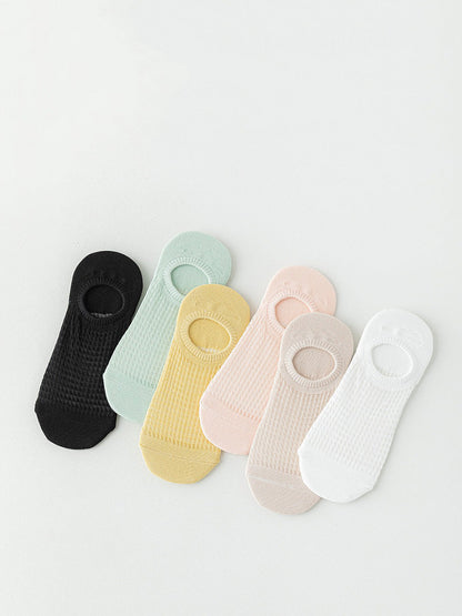 6 Pairs Women Summer Casual Solid Short Socks CX039