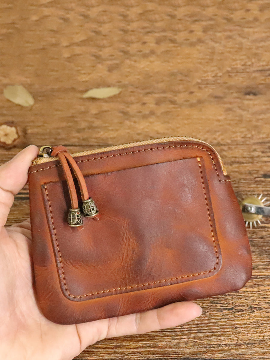 Leather Genuine Square Coin Women Purse Casual