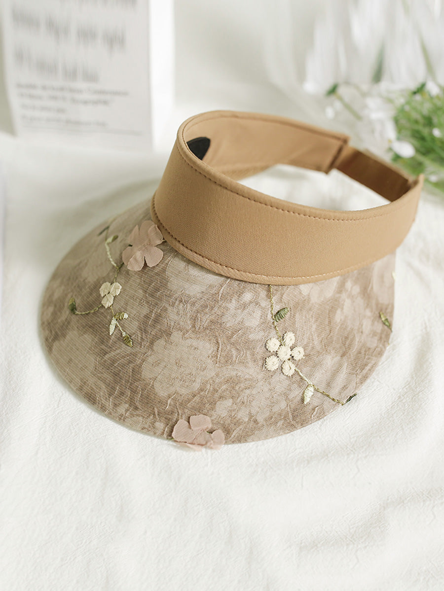 Women Artsy Floral Spliced Sunproof Hat QW1038