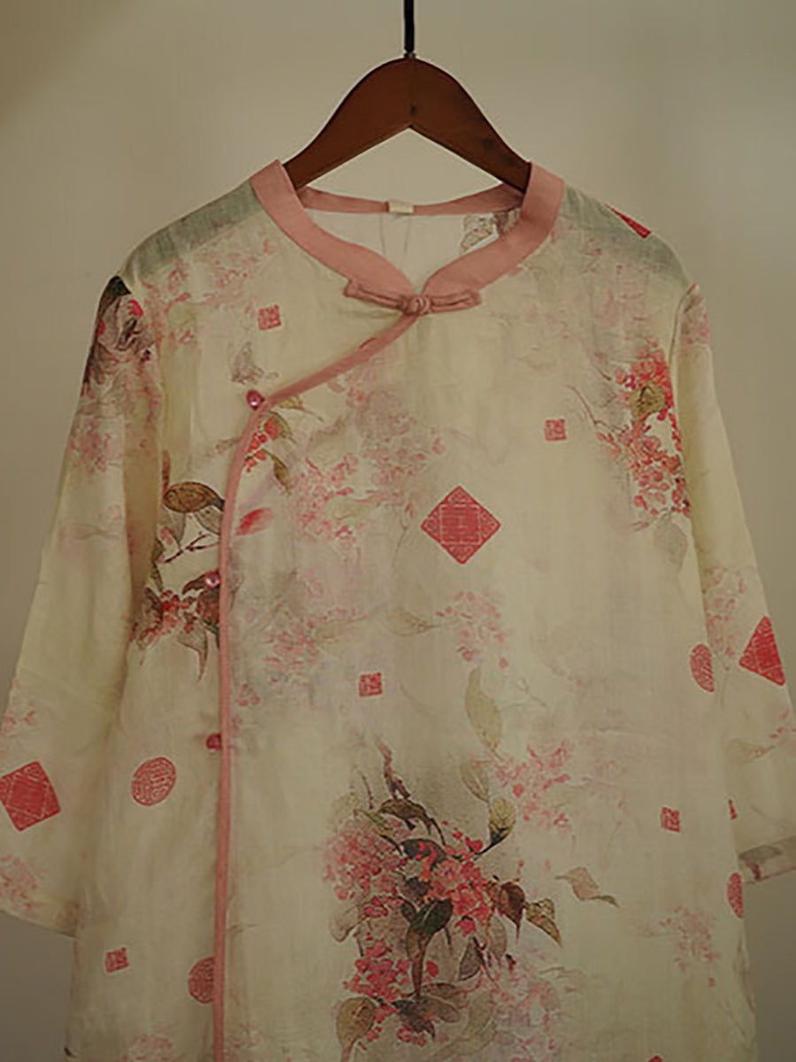 Robe de chambre vintage à fleurs artistiques pour femmes XX1025