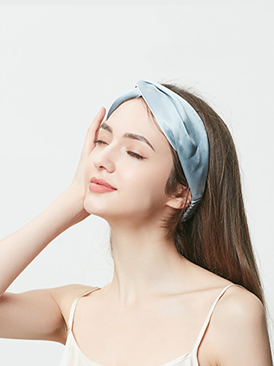 Women Artsy Solid Silk Cross Hair Band SC1057