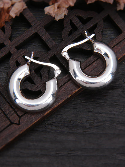 Women Vintage U-shape S925Sliver Earrings OO1036