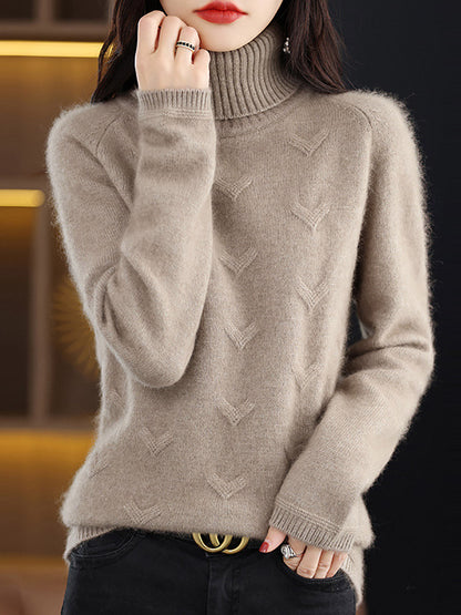 Women Autumn Turtleneck Wool Warm Knit Sweater AX1032