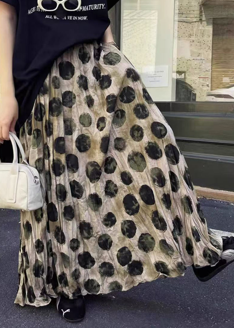 Lockerer Rock Taschen Baumwolle Apricot Sommer Dot 