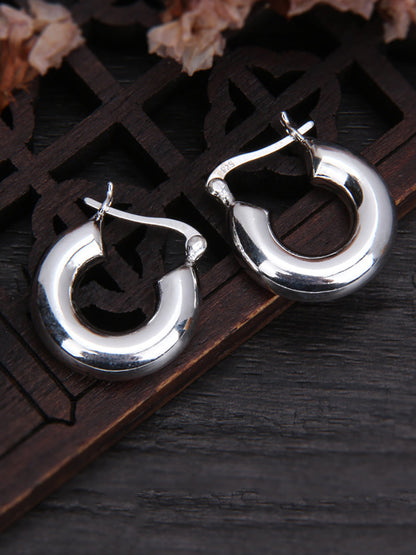 Women Vintage U-shape S925Sliver Earrings OO1036