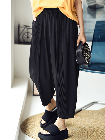 Plus Size Women Casual Summer Loose Solid Harem Pants QW1053