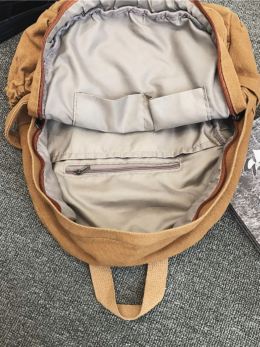 Lässiger Rucksack aus massivem Canvas für Damen mit großem Fassungsvermögen AT1030