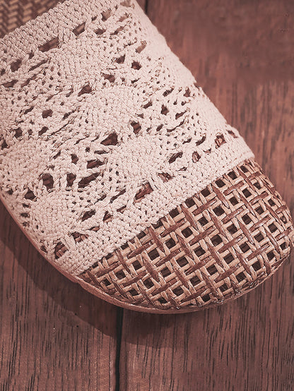 Women Summer Rattan Weaving Indoor Slippers BN1024