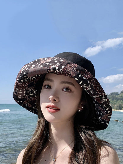 Women Casual Summer Solid Reversible Wearing Collapsible Hat LL005