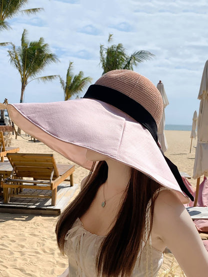 Women Casual Solid Large Brim Sunproof Hat XX1005