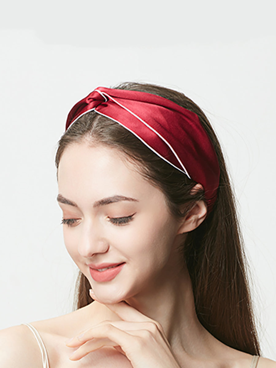 Women Artsy Solid Silk Cross Hair Band SC1057