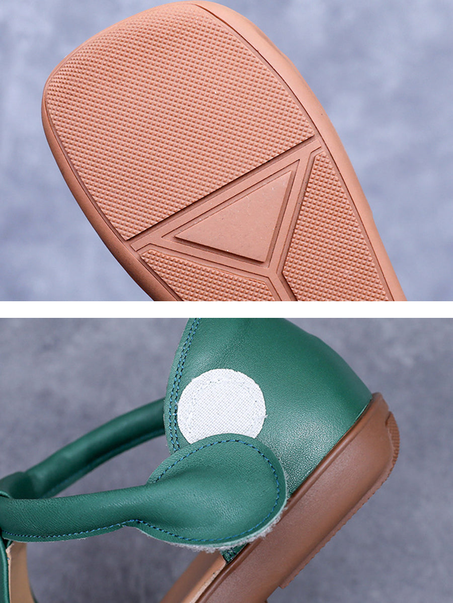 Sandalen Leder Flach Hohl Sommer Out Casua Frauen