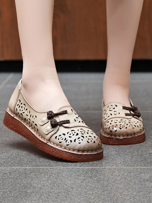 Hollow Women Out Shoes Low Heel Summer Ethnic