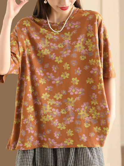 Women Casual Summer Floral Cotton Shirt AA1035