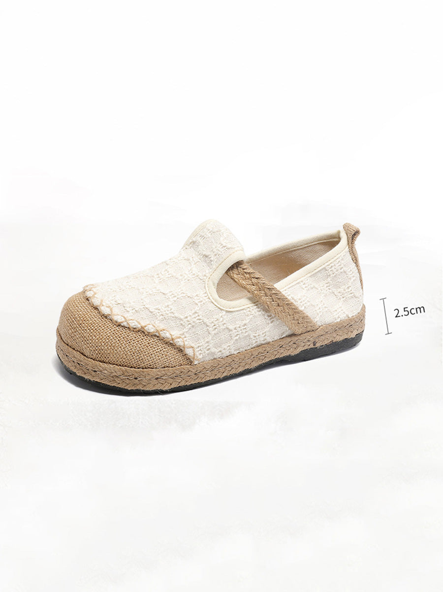 Women Ethnic Summer Linen Cotton Flat Shoes KL1035