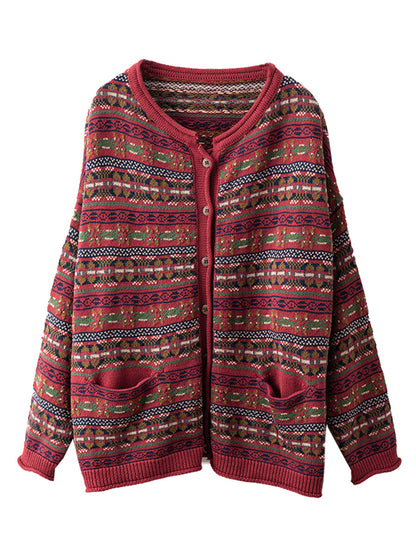 Women Autumn Cotton Knit Cardigan Sweater AT1022