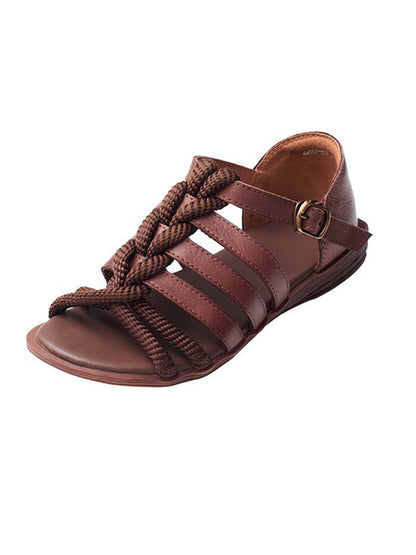 Women Summer Leather Spliced Rope Sandals UI1012