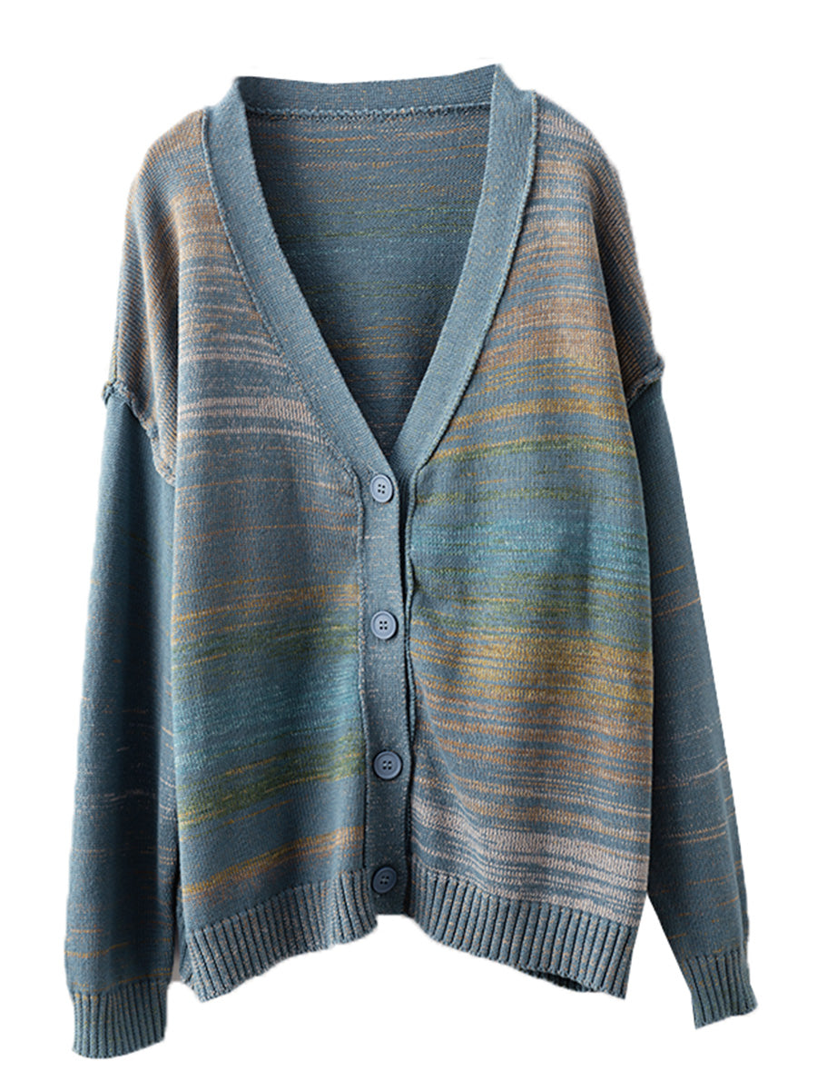 Cardigan en tricot coloré à col en V pour femme AI1077 