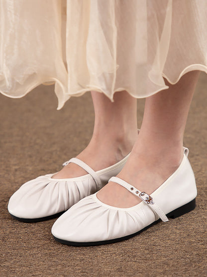 Women Summer Casual Soft Leather Solid Shoes AS1056